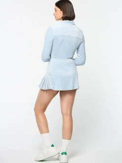 Sergio Tacchini Veneto Velour Mini Skirt- CELESTIAL BLUE Fashion