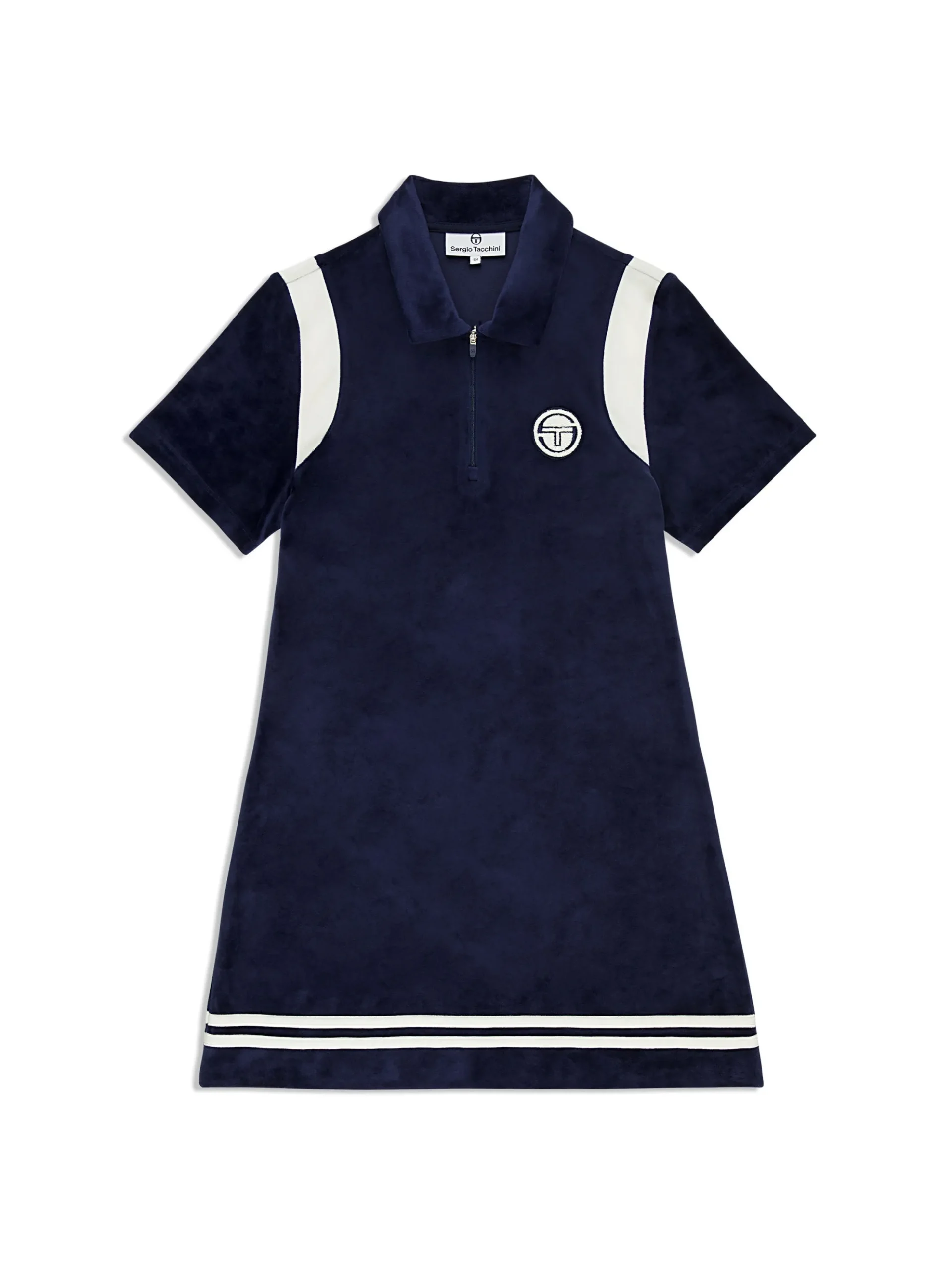 Sergio Tacchini Veneto Velour Polo Mini Dress- MARITIME BLUE Discount
