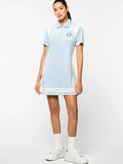 Sergio Tacchini Veneto Velour Polo Mini Dress- CELESTIAL BLUE Online