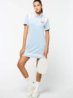 Sergio Tacchini Veneto Velour Polo Mini Dress- CELESTIAL BLUE Online