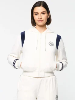 Sergio Tacchini Veneto Velour Zip-Up Hoodie- GARDENIA New