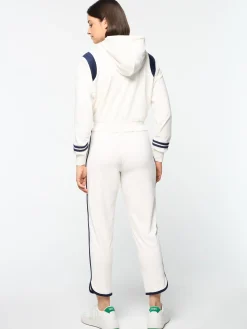 Sergio Tacchini Veneto Velour Zip-Up Hoodie- GARDENIA New