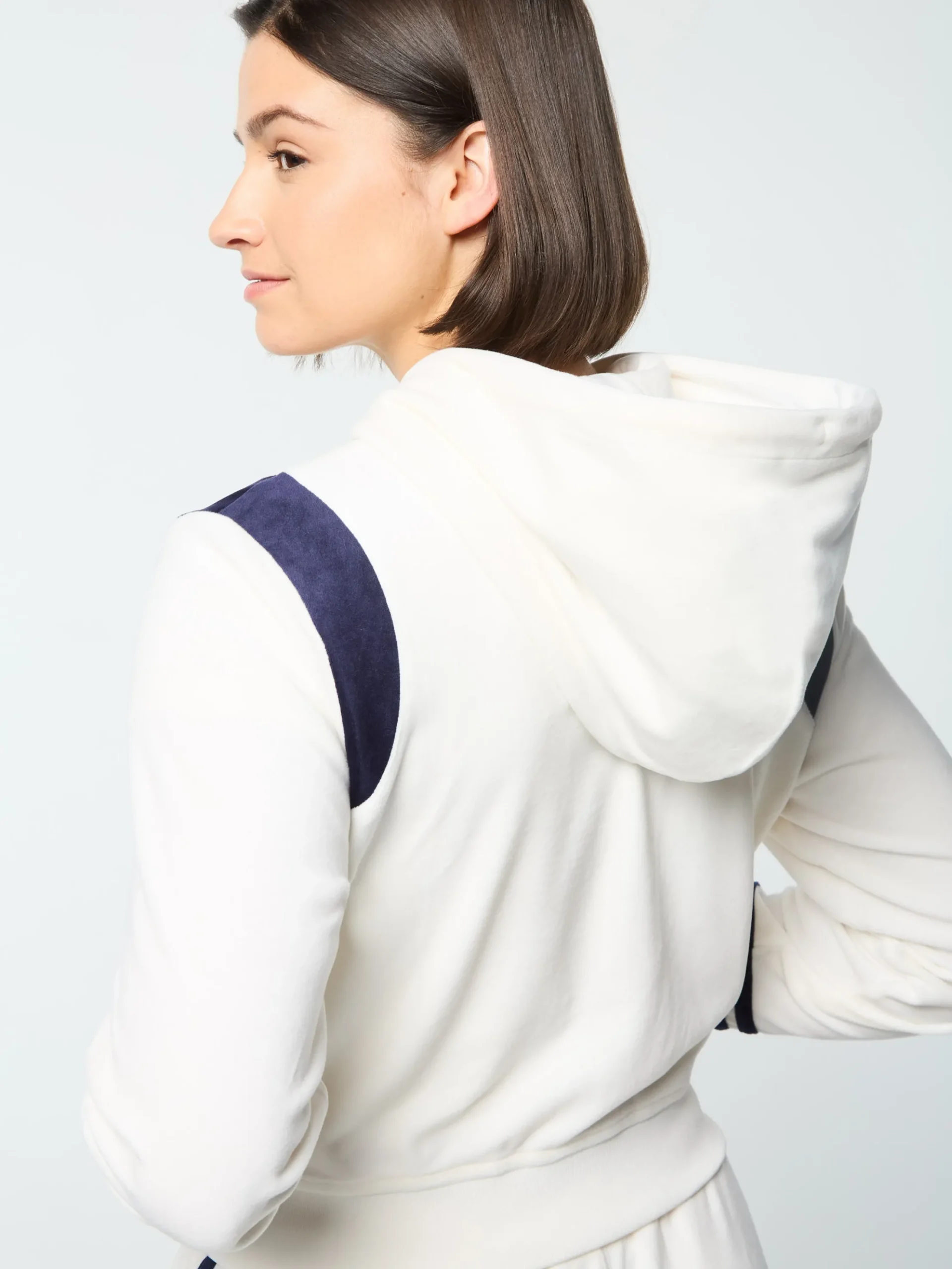 Sergio Tacchini Veneto Velour Zip-Up Hoodie- GARDENIA New