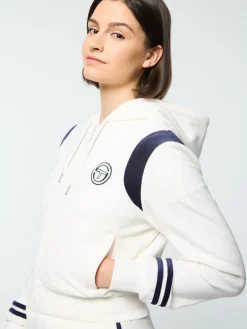 Sergio Tacchini Veneto Velour Zip-Up Hoodie- GARDENIA New