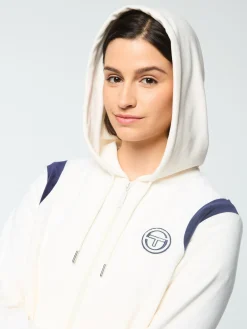 Sergio Tacchini Veneto Velour Zip-Up Hoodie- GARDENIA New