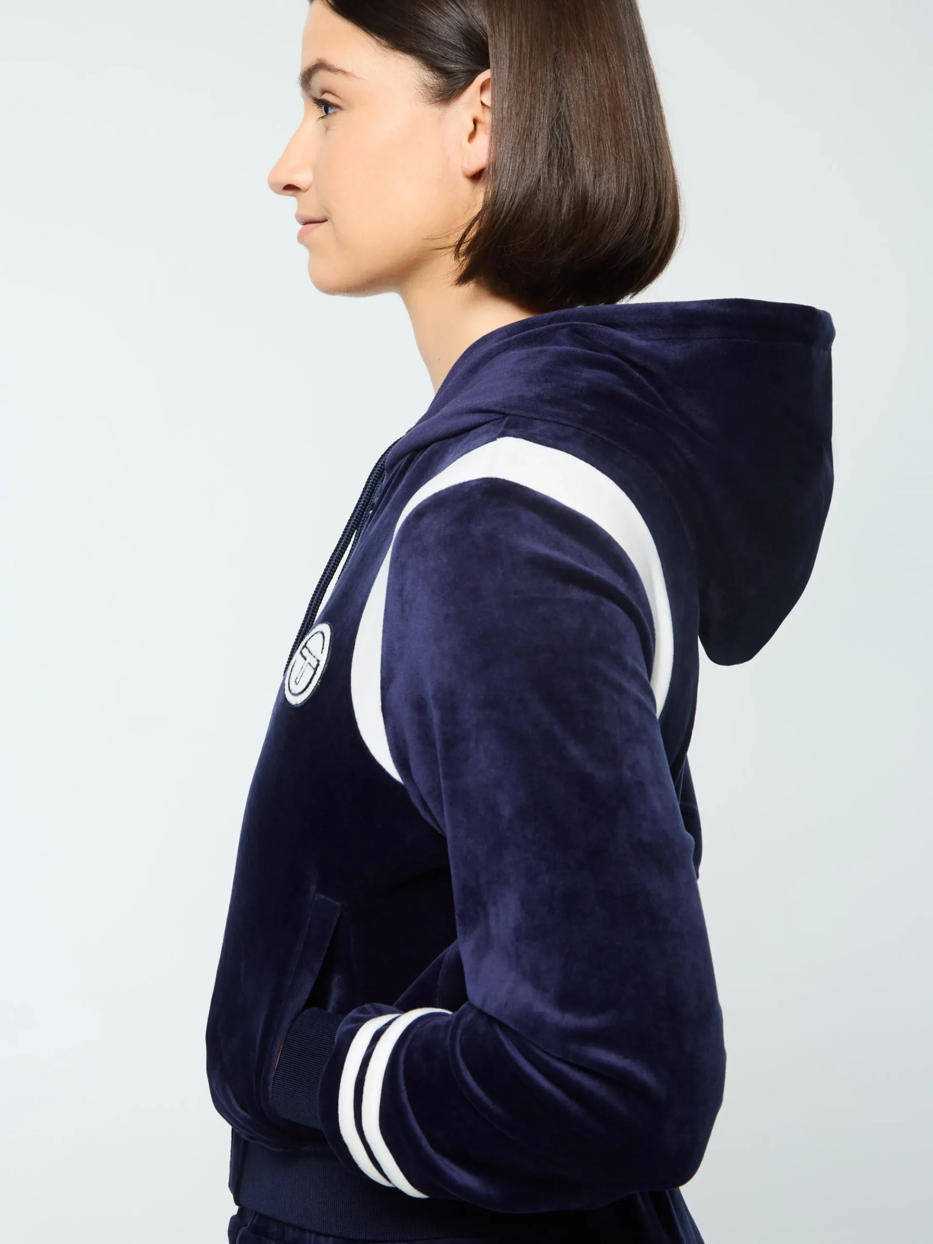 Sergio Tacchini Veneto Velour Zip-Up Hoodie- MARITIME BLUE Outlet