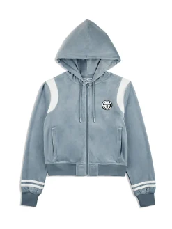 Sergio Tacchini Veneto Velour Zip-Up Hoodie- CELESTIAL BLUE Sale