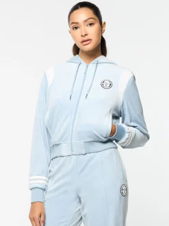 Sergio Tacchini Veneto Velour Zip-Up Hoodie- CELESTIAL BLUE Sale