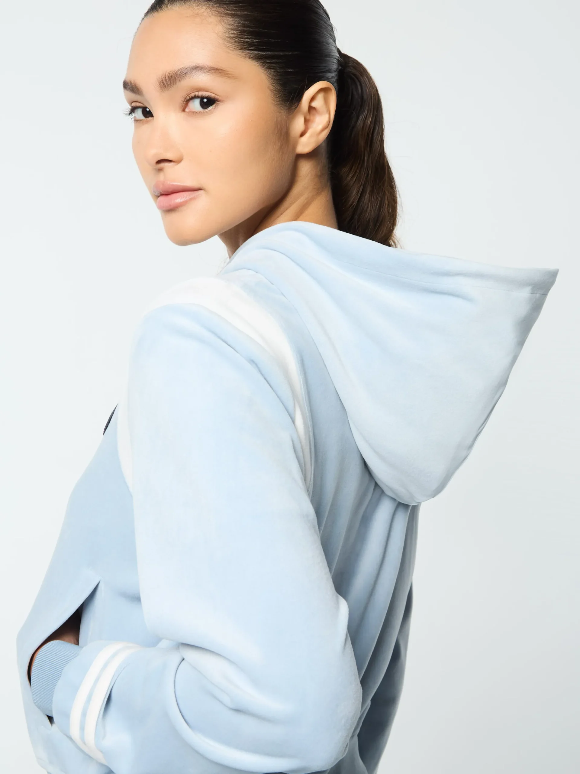 Sergio Tacchini Veneto Velour Zip-Up Hoodie- CELESTIAL BLUE Sale