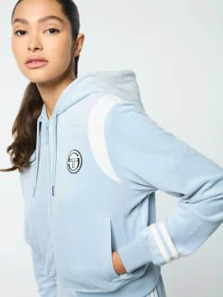 Sergio Tacchini Veneto Velour Zip-Up Hoodie- CELESTIAL BLUE Sale