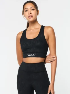 Sergio Tacchini Viano Printed Sports Bra- BLACK BEAUTY New