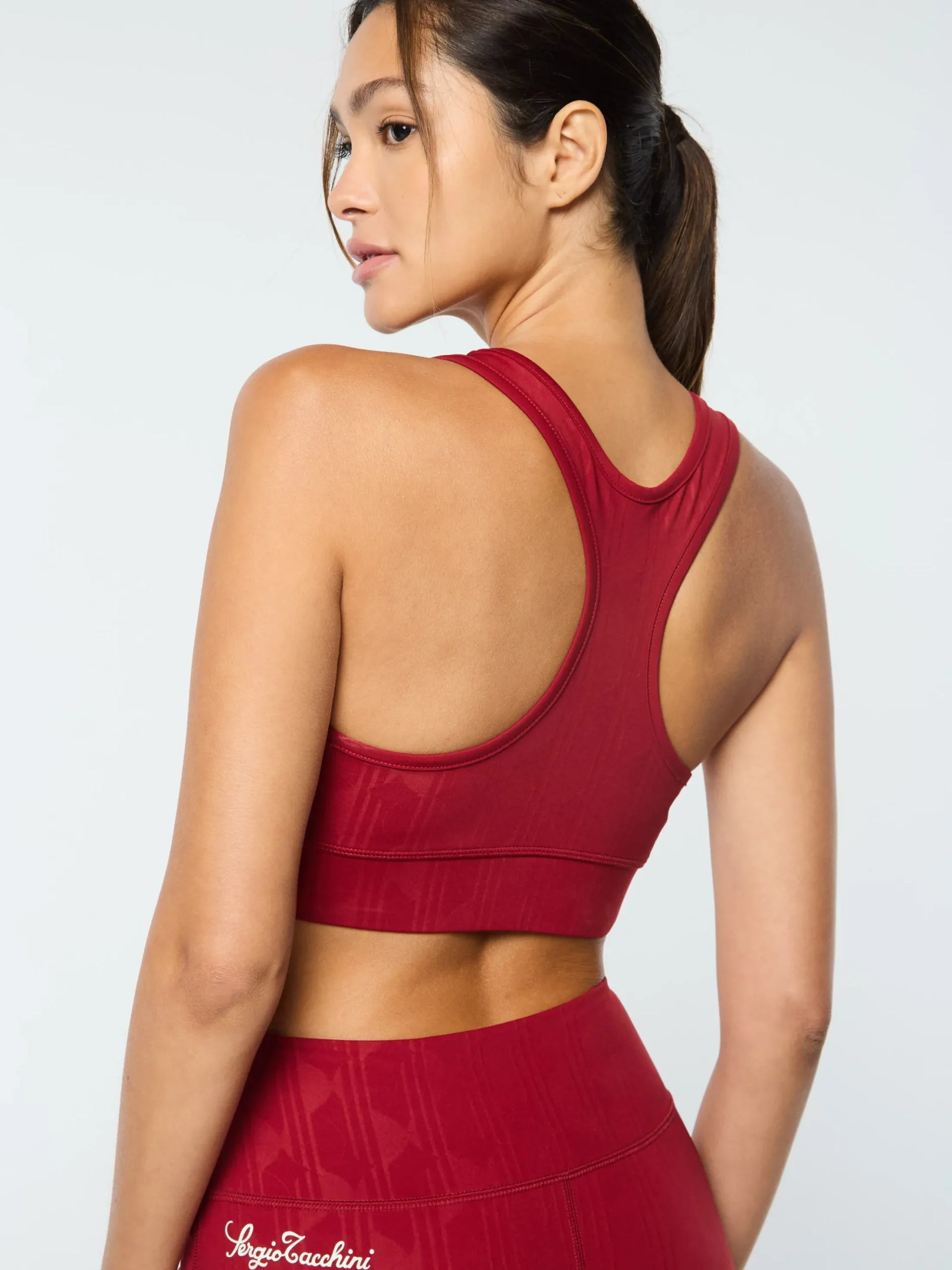 Sergio Tacchini Viano Printed Sports Bra- SUN DRIED TOMATO Online