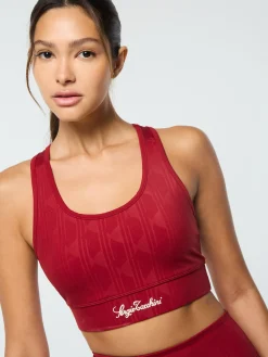 Sergio Tacchini Viano Printed Sports Bra- SUN DRIED TOMATO Online