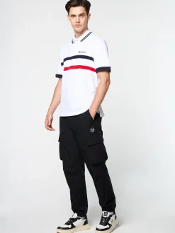 Sergio Tacchini Vieste Stripe Polo- BRILLIANT WHITE Discount