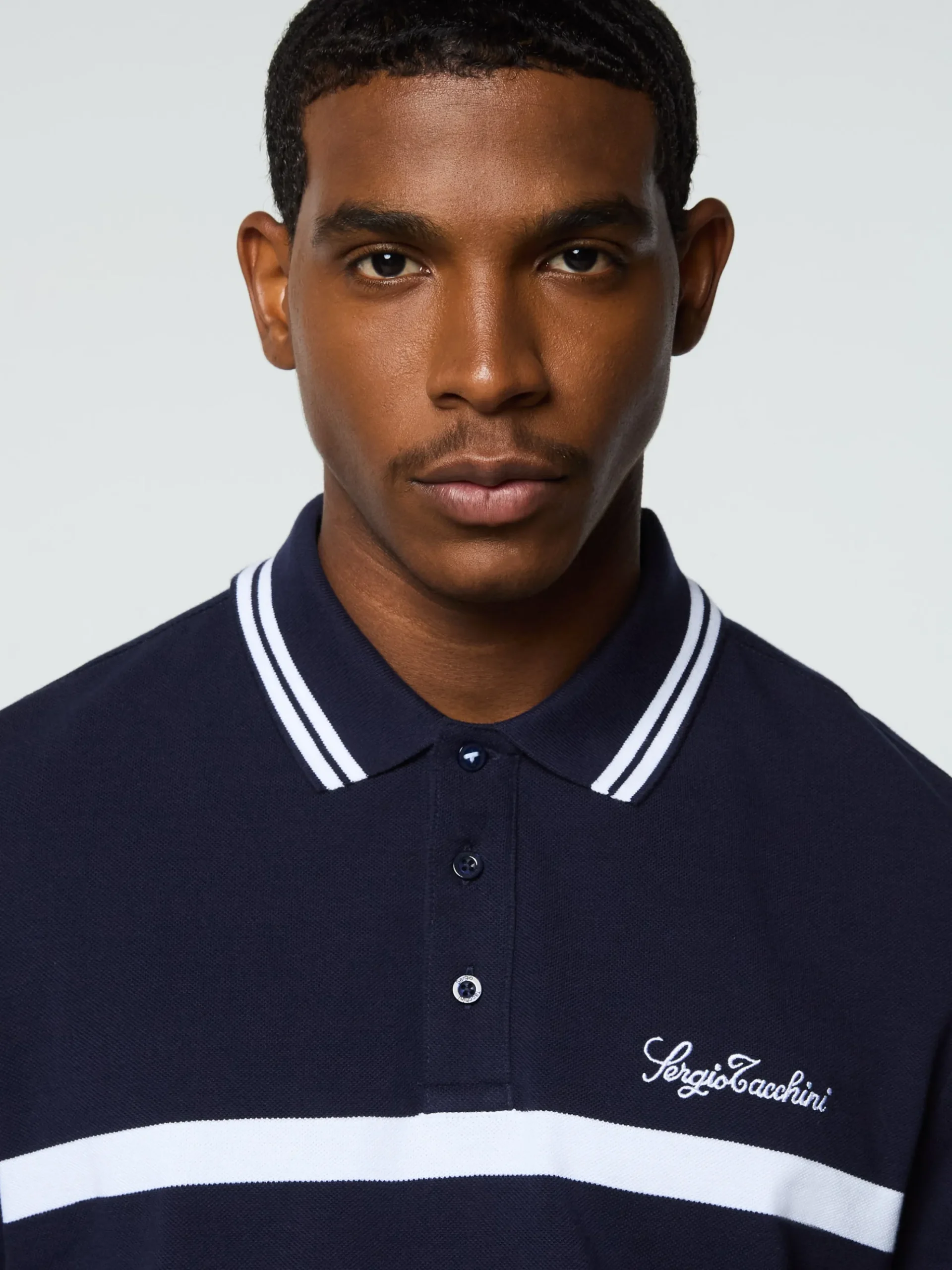 Sergio Tacchini Vieste Stripe Polo- MARITIME BLUE New