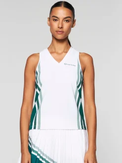 Sergio Tacchini Women's Monza Tennis Tank- BRILLIANT WHITE Best