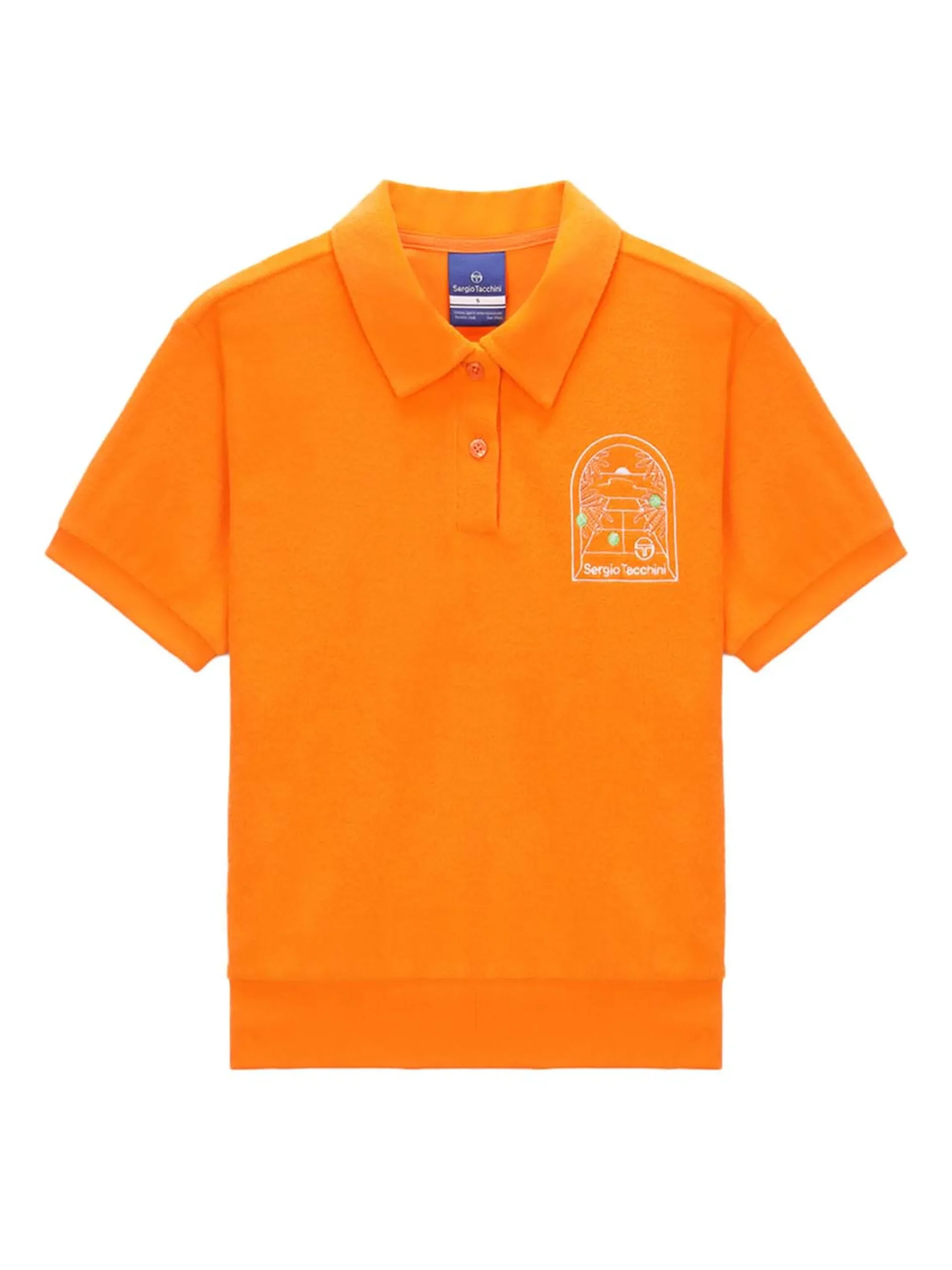 Sergio Tacchini Women's Terry Polo Shirt- ORANGE New