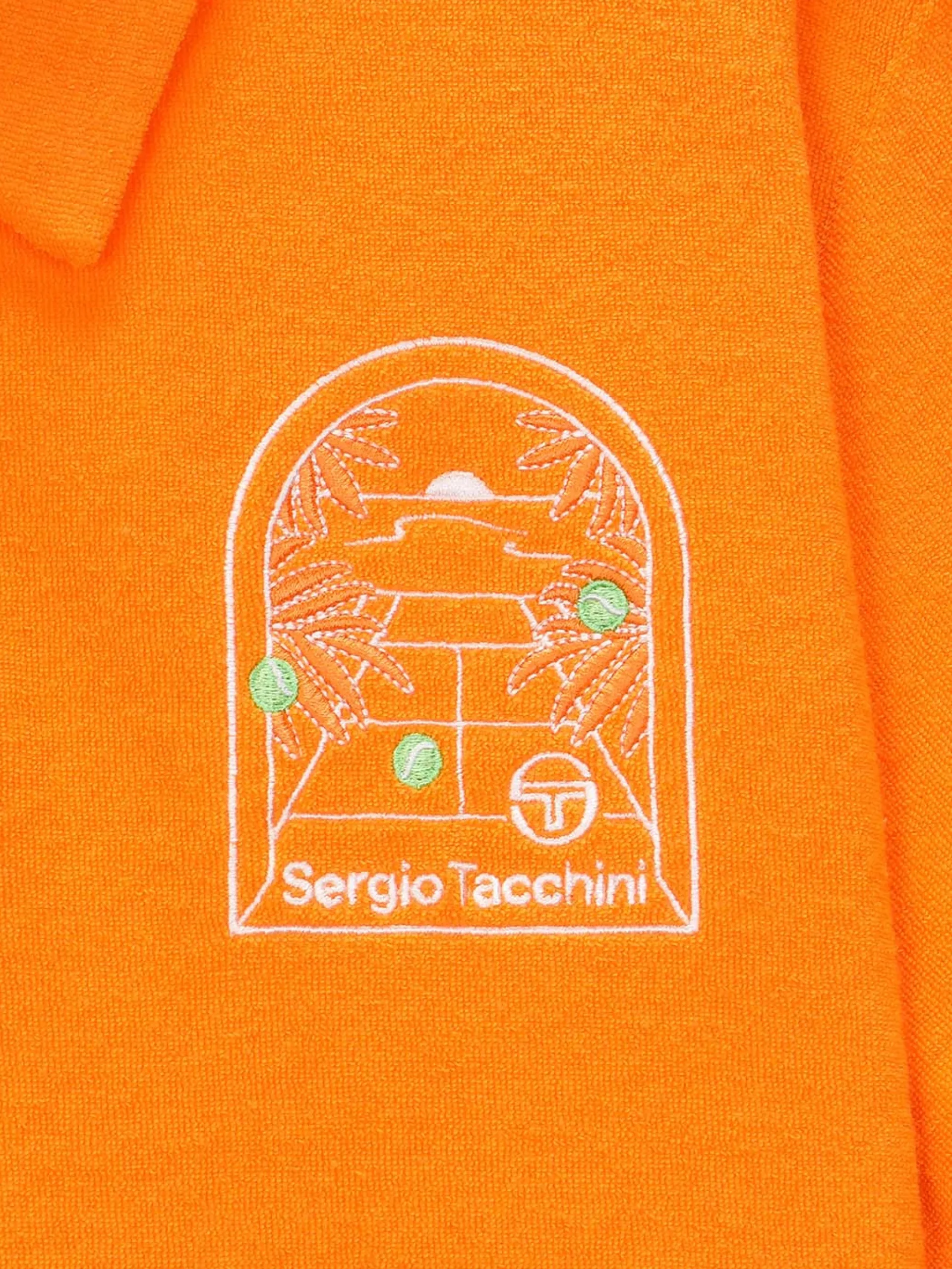 Sergio Tacchini Women's Terry Polo Shirt- ORANGE New