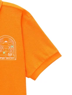 Sergio Tacchini Women's Terry Polo Shirt- ORANGE New