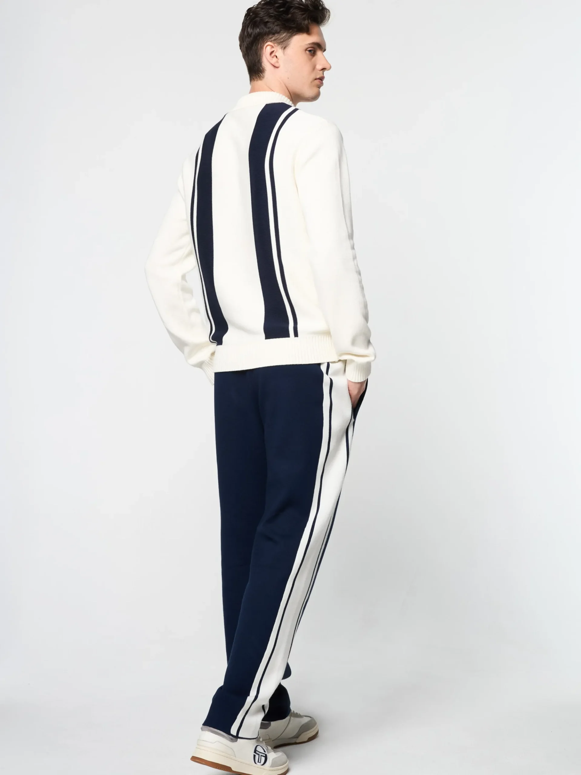 Sergio Tacchini Young Line Knit Long Sleeve Polo- GARDENIA Outlet